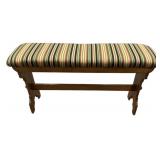 Victorian Oak Upholstered Bench