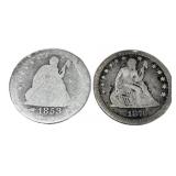 Seated Liberty Quarters 1853 & 1876