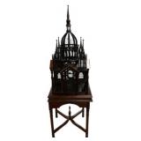 Victorian Style Cathedral Birdcage on Stand