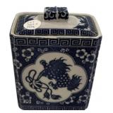 Blue & White Porcelain Tea Caddy