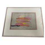14"h., 17"w Tay Artwork Framed