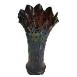 Carnival Glass Ruffled Rim Vase