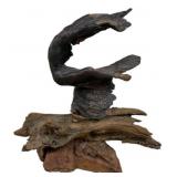 Resin Eagle Sculpture on Driftwood Style Base