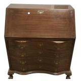 Mahogany Serpentine Front Drop-Front Desk