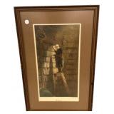 30"h., 19"w The Bookworm Framed Print