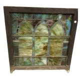 VTG Stain Leaded Glass Panel
