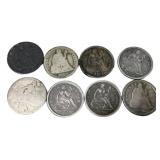 Lot of 8 Seated Liberty Dimes
