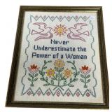 16"h., 14"w Sampler Power of A Woman