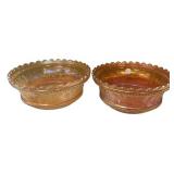 Pair Marigold Carnival Glass Bowls