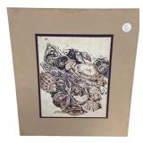 17"h., 14"w Walter Anderson Crabs and Shells Pri