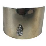 1.045 ozt Sterling  Band Ring w/ Pear Stone