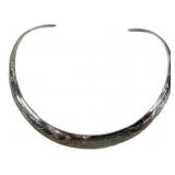 1.235 ozt Engraved Sterling Silver Collar Necklace