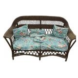 Vintage Wicker Loveseat w/ Cushions