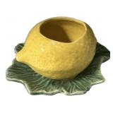 McCoy Lemon Planter on Leaf Saucer