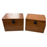 Pair of Wooden File Storage Boxes