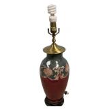 22"h Ceramic Urn Table Lamp Gold Accent
