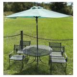 Wrought Iron Patio Set w/ Umbrella