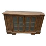 Oak Glass-Front Display Cabinet