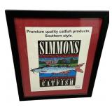 28"w., 35.5" h., Framed Simmons Catfish Advertis