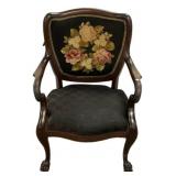 Victorian Needlepoint Parlor Armchair