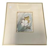 14.5"w 17"h  Juanita Gurtney Watercolor Cotton B