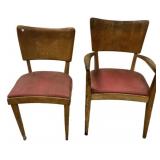 Pair Mid-Century Wood Dining Chairs