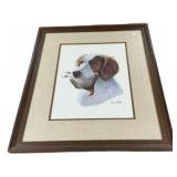 22.5"w., 27"h., Harry Tolles Hunting Dog Print F