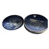 Copenhagen Danish Blue Christmas Plates Set of 6