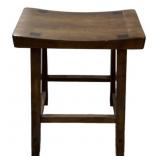 Asian-Style Curved Seat Wood Stool
