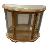 Oak Demilune Curio Display Cabinet