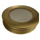 Gold Encrusted Porcelain Dinner Plates
