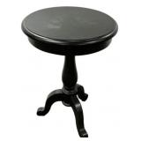 Black Round Pedestal Accent Table