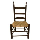 Antique Ladderback Chair Woven Seat