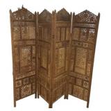 Indian Hand-Carved Wood Room Divider