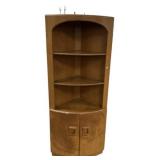 Mid-Century Wood Corner Cabinet Shelf