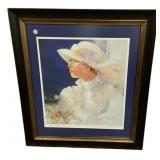 24" w., 18.5"h Signed Janet Rogers Watercolor Pr