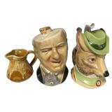 Ceramic Character Jugs Lot of Three
