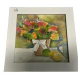 8" h 8"w TLB 22 Watercolor Still Life Flowers &