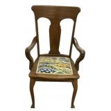 Queen Anne Style Oak Armchair