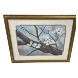 28"w., 23"h., Robert A. Tino Dogwood Signed Prin