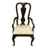 Queen Anne Style Armchair Dark Wood
