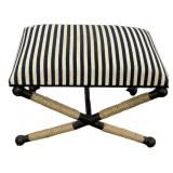 Iron X-Base Stool Rope Wrapped Legs