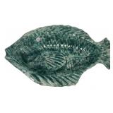 16" w., Green Glazed Ceramic Fish Platter