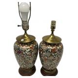 Pair Chinese Ceramic Ginger Jar Lamps