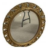 26"dia Ornate Gilt Oval Wall Mirror