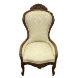 Victorian Carved Walnut Parlor Chair