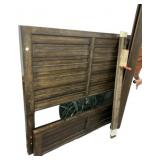 Dark Wood Louvered Bed Frame Set