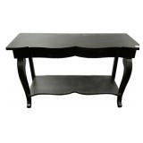 Black Wood Console Table w/ Lower Shelf