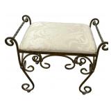 Wrought Iron Scrollwork Vanity Bench