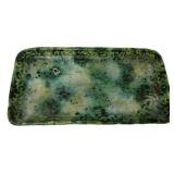 11" w., Green Glazed Ceramic Rectangular Tray